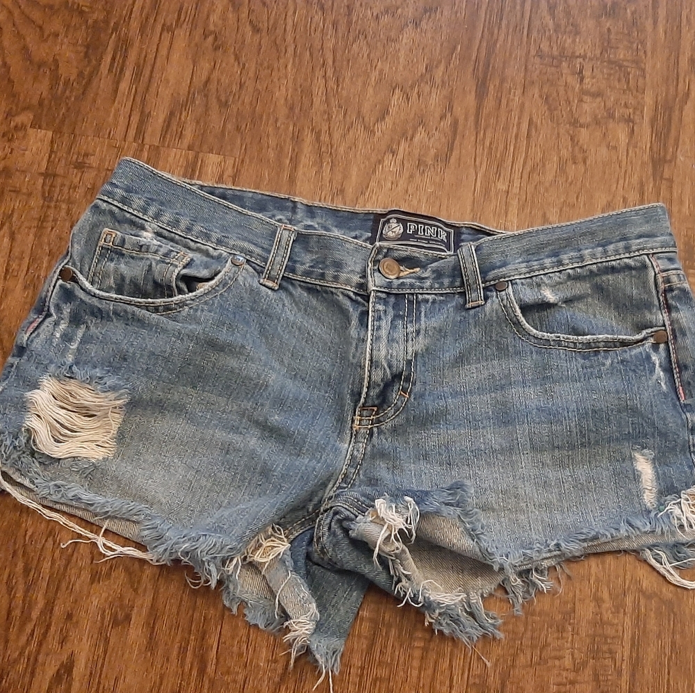 PINK Victoria's Secret cut off distressed shorts. Size 8.